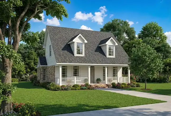 Country house plans 12-122 - front exterior, 1,541 sq ft, 3 bed, 2 bath house plans | Monster House Plans