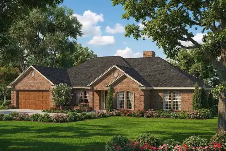 Traditional house plans 12-1244 - front exterior, 2,346 sq ft, 4 bed, 2 bath house plans | Monster House Plans