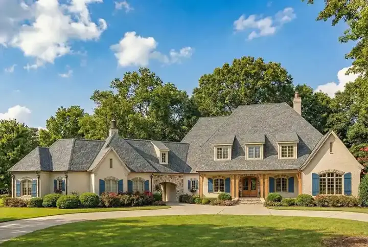 European house plans 12-1247 - front exterior, 6,363 sq ft, 6 bed, 5 bath house plans | Monster House Plans