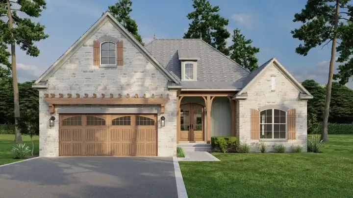 Country house plans 12-1248 - front exterior, 1,689 sq ft, 3 bed, 2 bath house plans | Monster House Plans