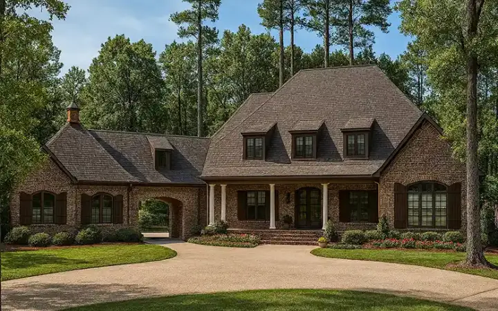 European house plans 12-1250 - front exterior, 6,004 sq ft, 6 bed, 6 bath house plans | Monster House Plans