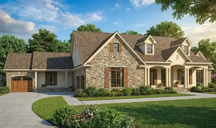 Southern house plans 12-1255 - front exterior, 4,827 sq ft, 4 bed, 2 bath house plans | Monster House Plans