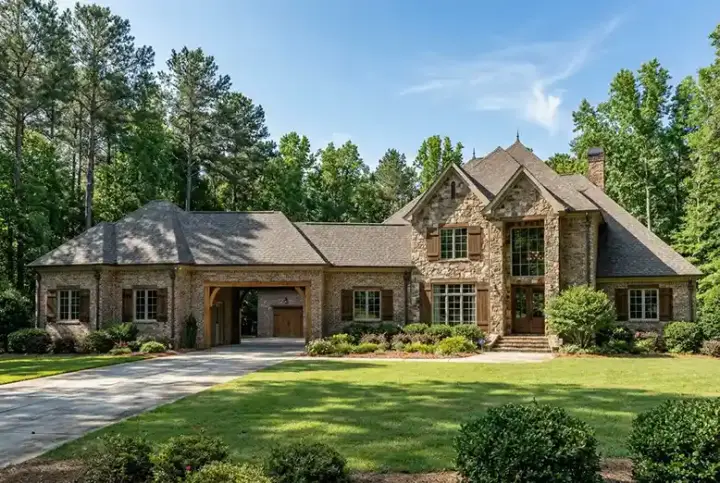 European house plans 12-1280 - front exterior, 4,949 sq ft, 4 bed, 4 bath house plans | Monster House Plans