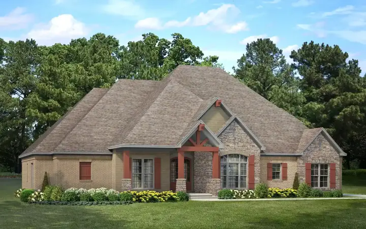 Traditional house plans 12-1287 - front exterior, 2,470 sq ft, 4 bed, 3 bath house plans | Monster House Plans