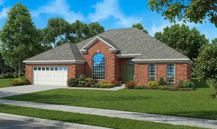 European house plans 12-129 - front exterior, 2,319 sq ft, 4 bed, 2 bath house plans | Monster House Plans