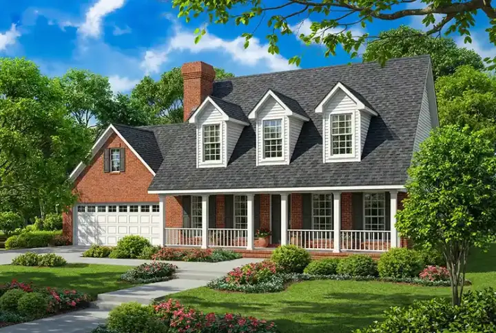 Country house plans 12-130 - front exterior, 1,783 sq ft, 3 bed, 2 bath house plans | Monster House Plans