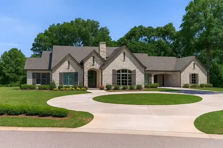 European house plans 12-1304 - front exterior, 2,118 sq ft, 3 bed, 2 bath house plans | Monster House Plans