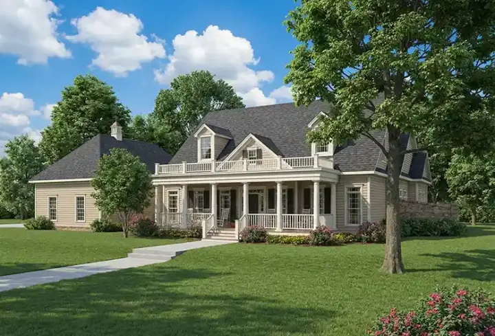 Southern house plans 12-131 - front exterior, 3,740 sq ft, 4 bed, 4 bath house plans | Monster House Plans