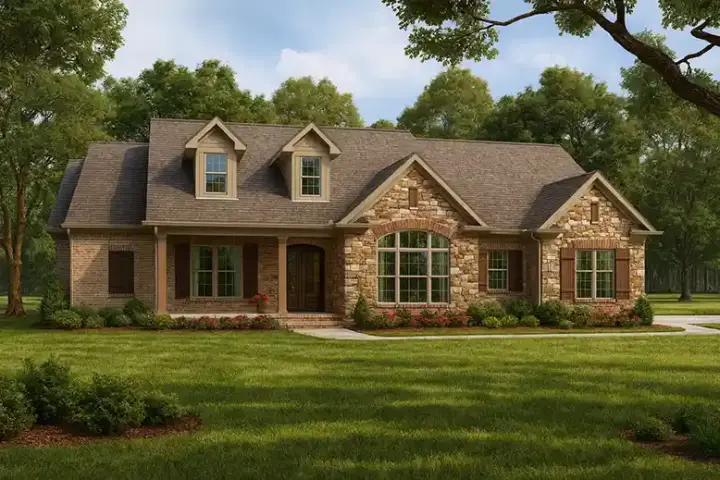 Country house plans 12-1312 - front exterior, 2,401 sq ft, 3 bed, 2 bath house plans | Monster House Plans