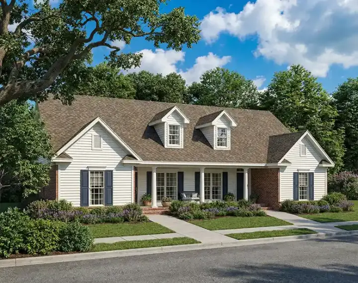 Country house plans 12-1313 - front exterior, 1,344 sq ft, 6 bed, 4 bath house plans | Monster House Plans