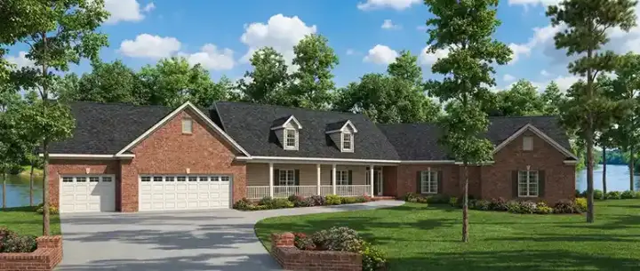 Southern house plans 12-132 - front exterior, 3,659 sq ft, 4 bed, 3 bath house plans | Monster House Plans