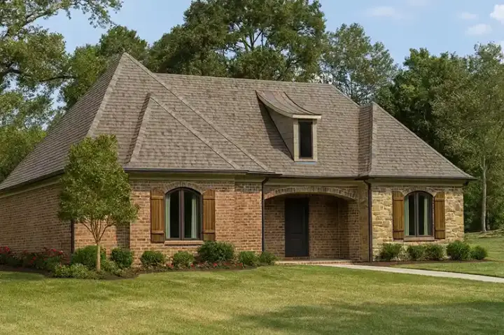European house plans 12-1337 - front exterior, 1,315 sq ft, 0 bed, 0 bath house plans | Monster House Plans