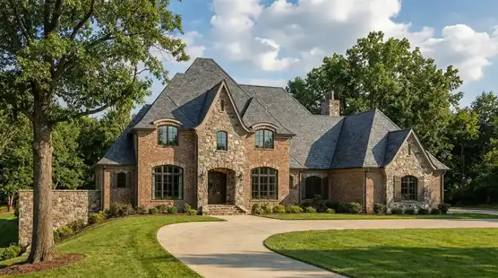 European house plans 12-1346 - front exterior, 6,096 sq ft, 4 bed, 3 bath house plans | Monster House Plans