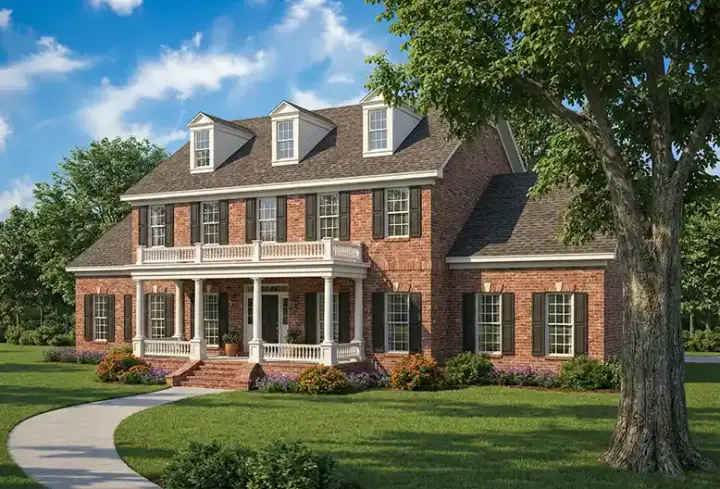 Southern house plans 12-135 - front exterior, 3,394 sq ft, 5 bed, 3 bath house plans | Monster House Plans