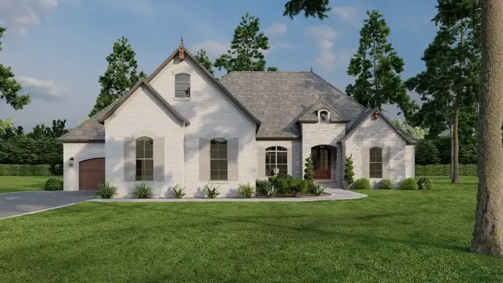 European house plans 12-1367 - front exterior, 2,428 sq ft, 3 bed, 2 bath house plans | Monster House Plans