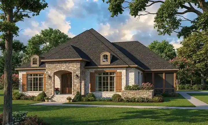 Traditional house plans 12-1376 - front exterior, 2,995 sq ft, 3 bed, 3 bath house plans | Monster House Plans