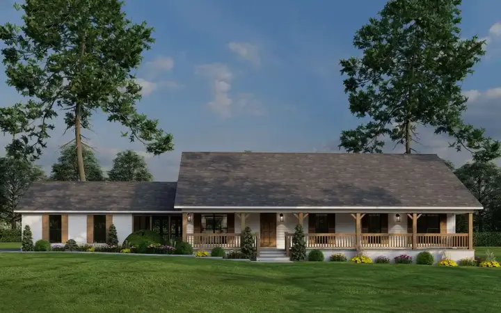 Country house plans 12-1384 - front exterior, 1,800 sq ft, 3 bed, 2 bath house plans | Monster House Plans