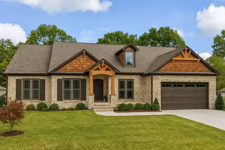 Mountain Rustic house plans 12-1385 - front exterior, 2,119 sq ft, 4 bed, 2 bath house plans | Monster House Plans