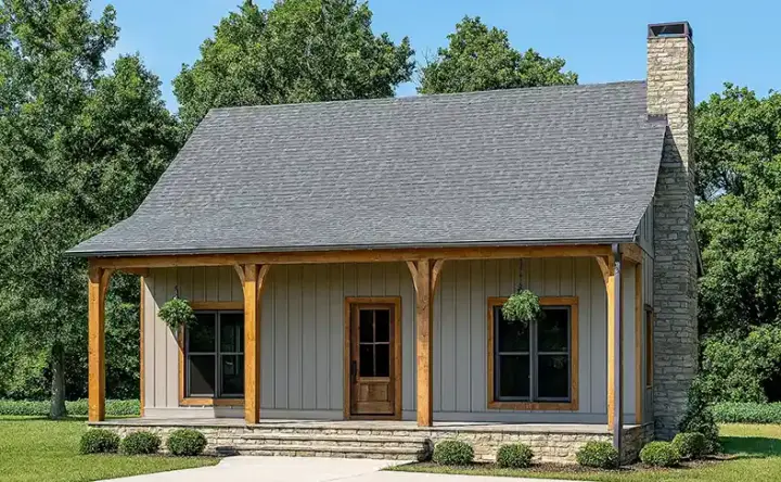 Mountain Rustic house plans 12-1399 - front exterior, 1,764 sq ft, 3 bed, 2 bath house plans | Monster House Plans