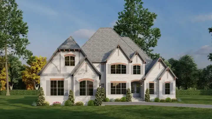 European house plans 12-1412 - front exterior, 3,213 sq ft, 4 bed, 3 bath house plans | Monster House Plans