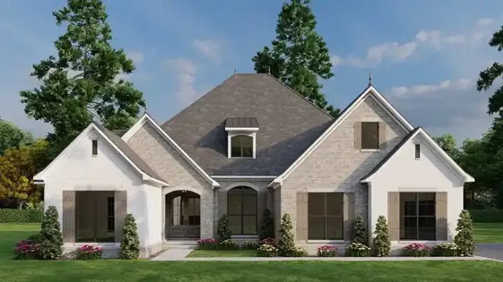 Traditional house plans 12-1417 - front exterior, 2,640 sq ft, 4 bed, 3 bath house plans | Monster House Plans