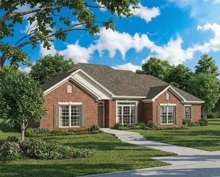 Traditional house plans 12-142 - front exterior, 2,034 sq ft, 4 bed, 2 bath house plans | Monster House Plans