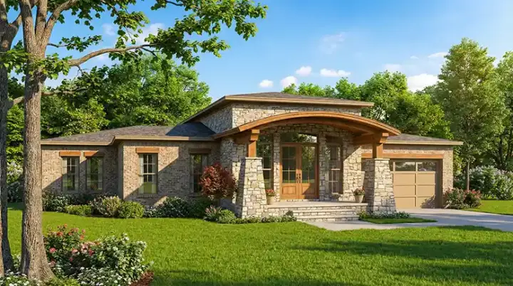 Modern house plans 12-1430 - front exterior, 2,506 sq ft, 4 bed, 3 bath house plans | Monster House Plans