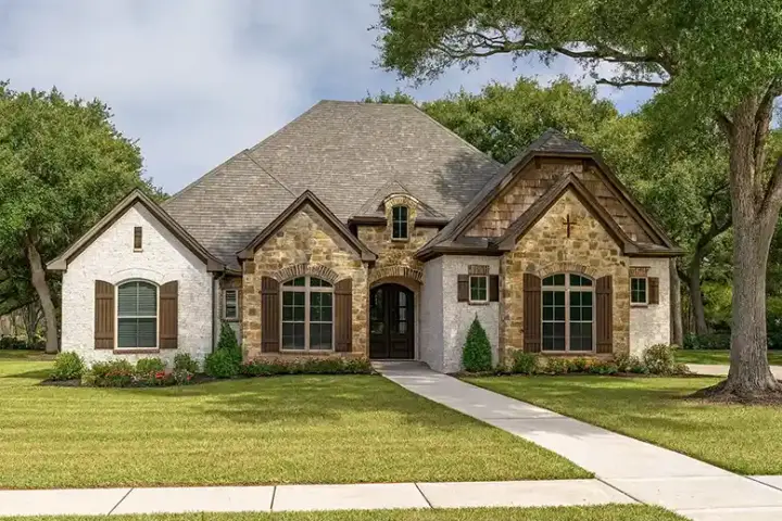 European house plans 12-1432 - front exterior, 2,126 sq ft, 4 bed, 3 bath house plans | Monster House Plans