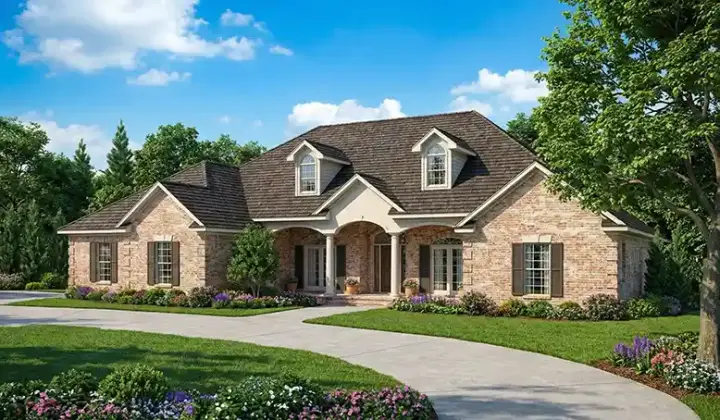 Southern house plans 12-144 - front exterior, 4,243 sq ft, 4 bed, 3 bath house plans | Monster House Plans