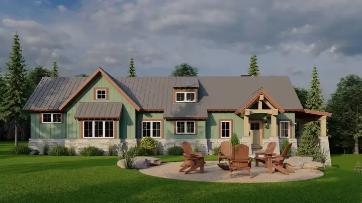 Mountain Rustic house plans 12-1443 - front exterior, 2,310 sq ft, 3 bed, 3 bath house plans | Monster House Plans