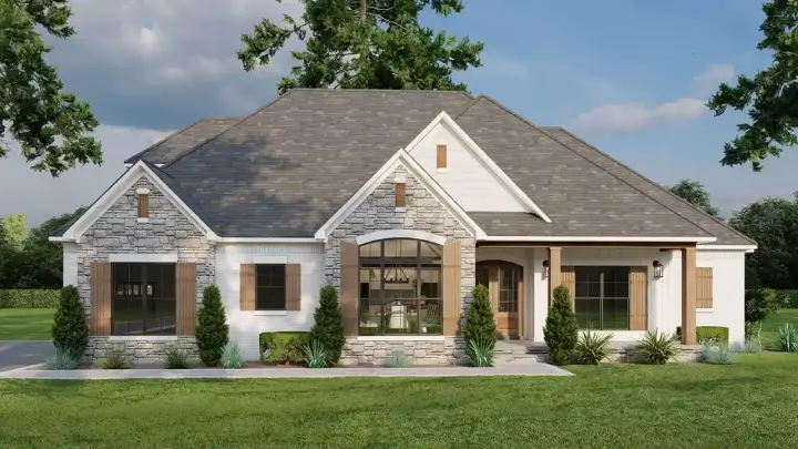 Traditional house plans 12-1449 - front exterior, 2,199 sq ft, 3 bed, 3 bath house plans | Monster House Plans