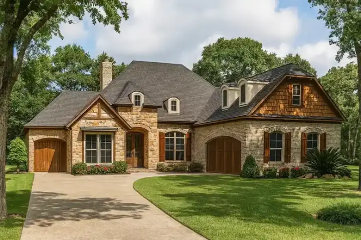 European house plans 12-1453 - front exterior, 2,381 sq ft, 3 bed, 2 bath house plans | Monster House Plans