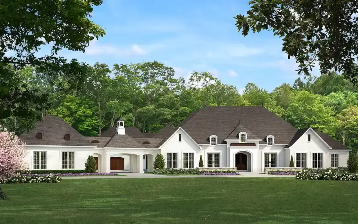 Country house plans 12-1460 - front exterior, 5,695 sq ft, 5 bed, 5 bath house plans | Monster House Plans