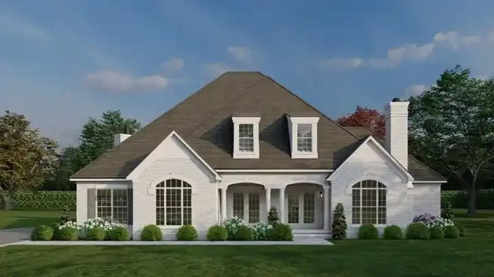French Country house plans 12-1461 - front exterior, 3,526 sq ft, 5 bed, 5 bath house plans | Monster House Plans