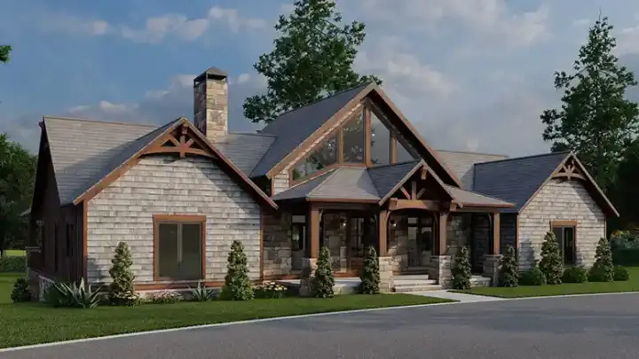 Contemporary house plans 12-1467 - front exterior, 3,415 sq ft, 3 bed, 3 bath house plans | Monster House Plans
