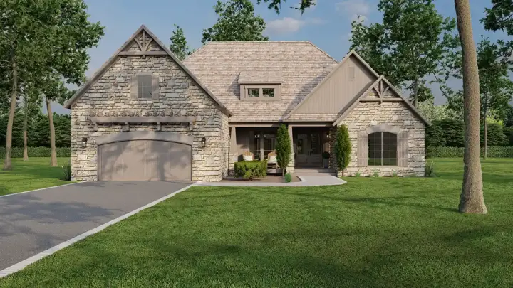 Craftsman house plans 12-1471 - front exterior, 2,495 sq ft, 3 bed, 2 bath house plans | Monster House Plans