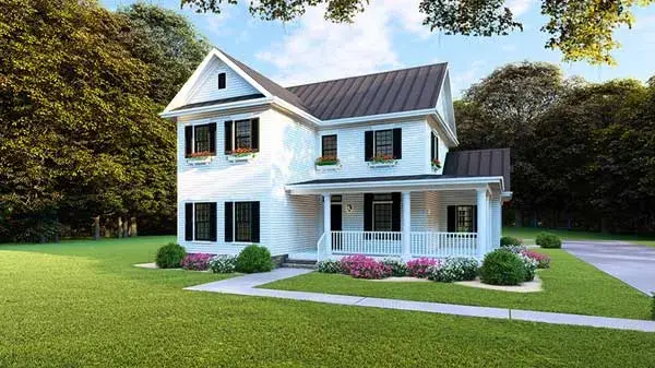 Modern Farmhouse house plans 12-1483 - front exterior, 2,270 sq ft, 4 bed, 2 bath house plans | Monster House Plans