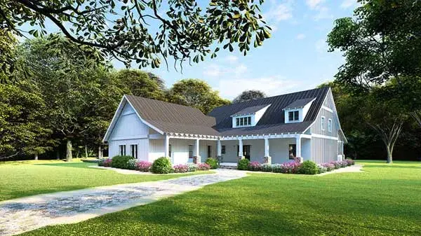 Modern Farmhouse house plans 12-1485 - front exterior, 2,860 sq ft, 5 bed, 3 bath house plans | Monster House Plans
