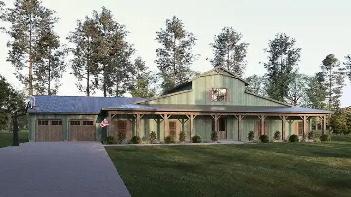 Modern Farmhouse house plans 12-1495 - front exterior, 3,277 sq ft, 5 bed, 3 bath house plans | Monster House Plans