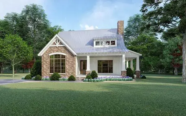 Bungalow house plans 12-1499 - front exterior, 1,957 sq ft, 3 bed, 2 bath house plans | Monster House Plans