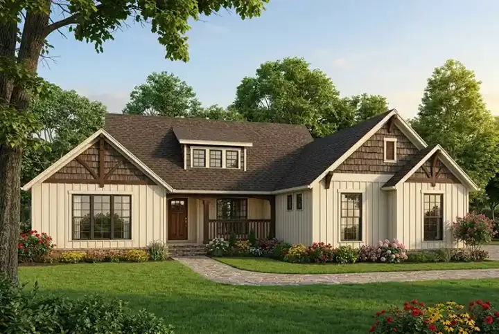 Craftsman house plans 12-1509 - front exterior, 3,016 sq ft, 4 bed, 3 bath house plans | Monster House Plans