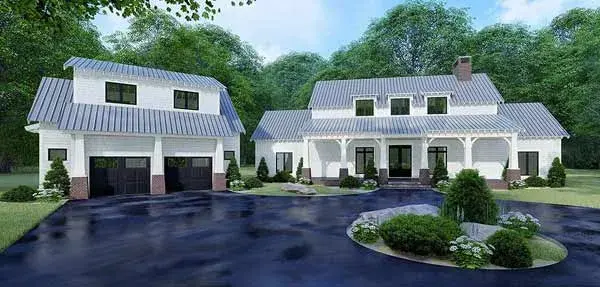 Modern Farmhouse house plans 12-1511 - front exterior, 2,687 sq ft, 3 bed, 4 bath house plans | Monster House Plans