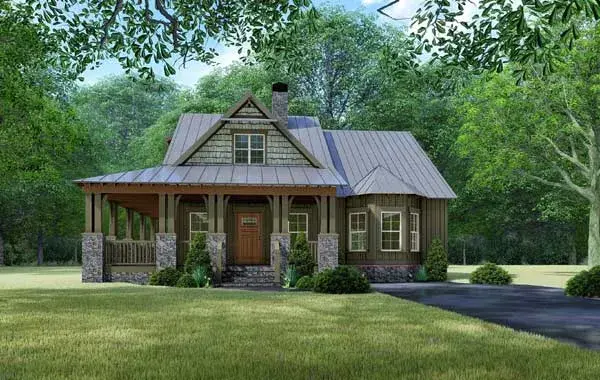 Craftsman house plans 12-1514 - front exterior, 1,905 sq ft, 3 bed, 2 bath house plans | Monster House Plans