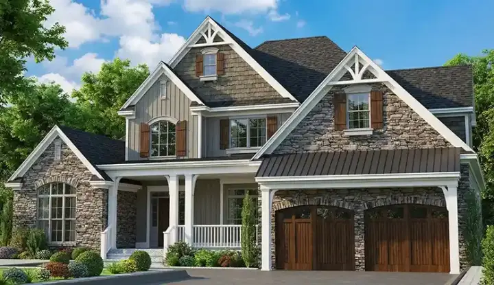 Craftsman house plans 12-1525 - front exterior, 2,683 sq ft, 3 bed, 4 bath house plans | Monster House Plans