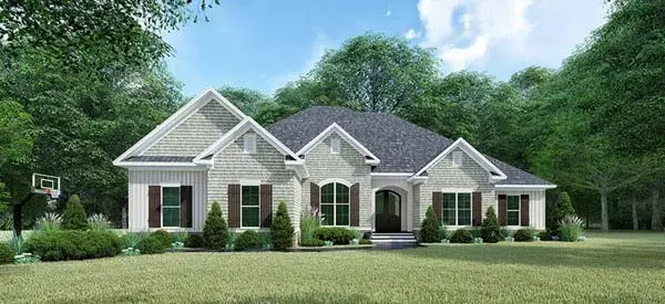 French Country house plans 12-1534 - front exterior, 2,663 sq ft, 4 bed, 3 bath house plans | Monster House Plans
