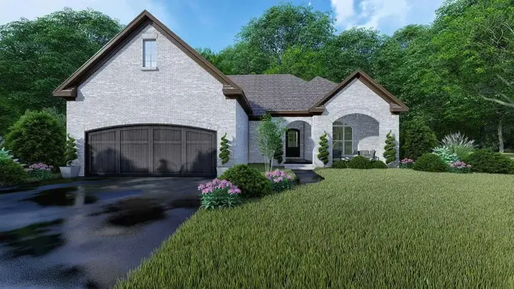 Traditional house plans 12-1535 - front exterior, 1,493 sq ft, 3 bed, 2 bath house plans | Monster House Plans