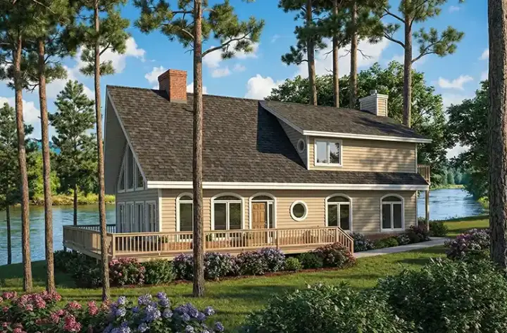 Contemporary house plans 12-154 - front exterior, 2,143 sq ft, 3 bed, 2 bath house plans | Monster House Plans