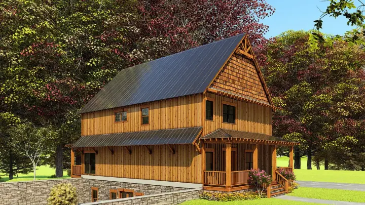 Mountain Rustic house plans 12-1549 - front exterior, 3,903 sq ft, 5 bed, 3 bath house plans | Monster House Plans