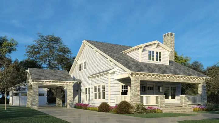 Craftsman house plans 12-1550 - front exterior, 2,358 sq ft, 3 bed, 2 bath house plans | Monster House Plans