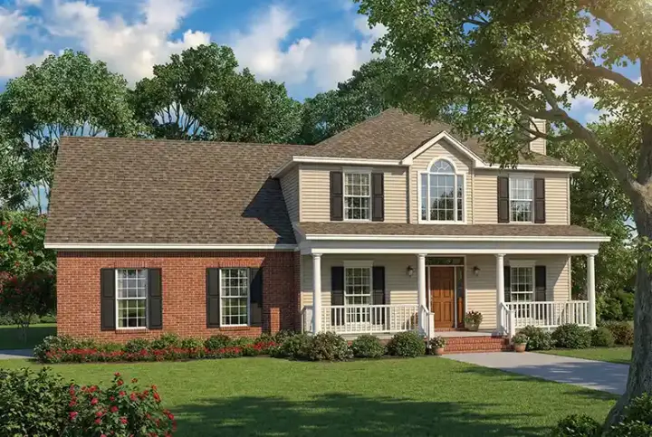 Country house plans 12-156 - front exterior, 1,841 sq ft, 3 bed, 2 bath house plans | Monster House Plans
